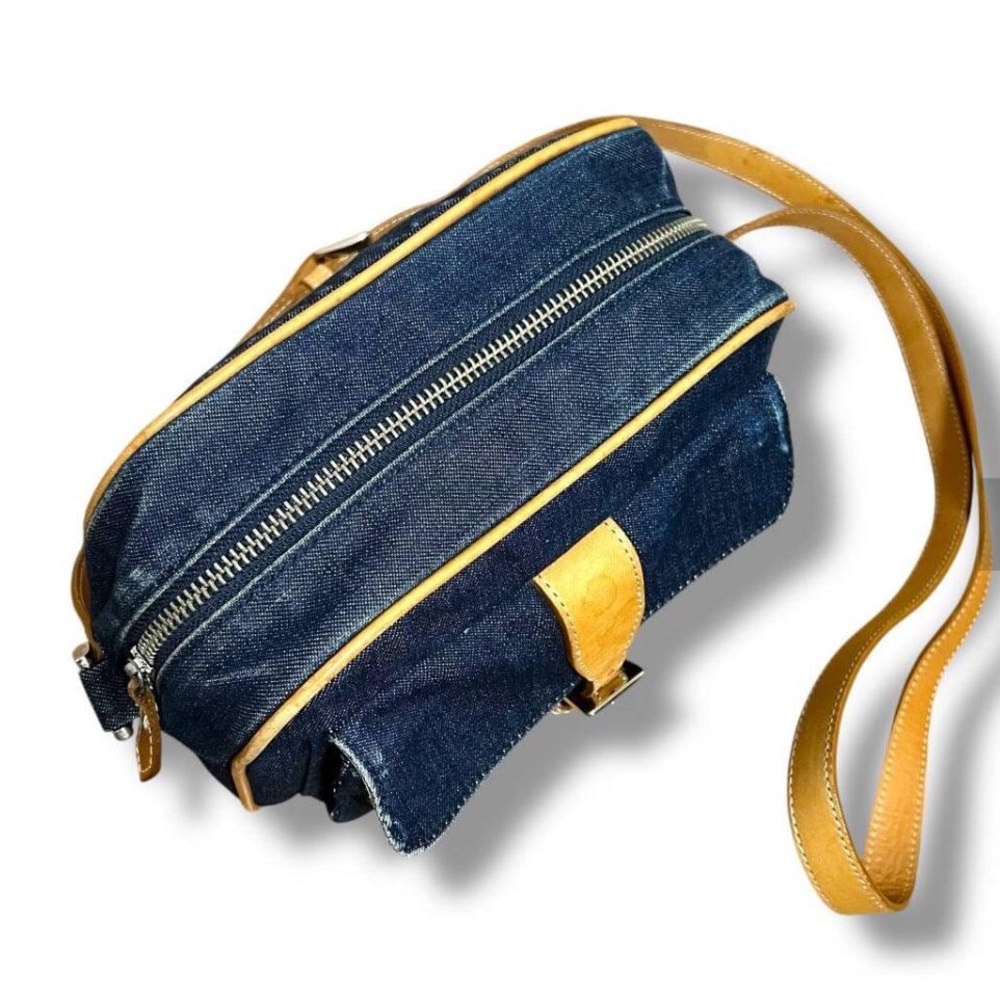 Authentic BURBERRY Blue Label Denim Messenger Bag Vintage - Picture 4 of 8